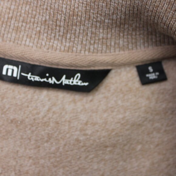 Travis Mathew Sweatshirt Mens Small Beige Hideaway 1/4 Zip Golf L/S Pullover - Picture 9 of 16